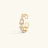 Daisy | Adjustable 18K Gold plated Chain Ring with Diamond Simulants
