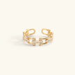Daisy | Adjustable 18K Gold plated Chain Ring with Diamond Simulants
