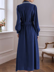 FJØRNA retro waist shirt tie dress in white, featuring a fitted silhouette and classic design, perfect for casual or semi-formal occasions.