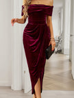 White strapless bodycon maxi dress by FJØRNA, featuring a fitted silhouette and elegant floor-length design.
