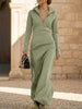 FJØRNA white half zip polo neck slim long sleeve maxi dress, elegant and fitted, shown on a model.
