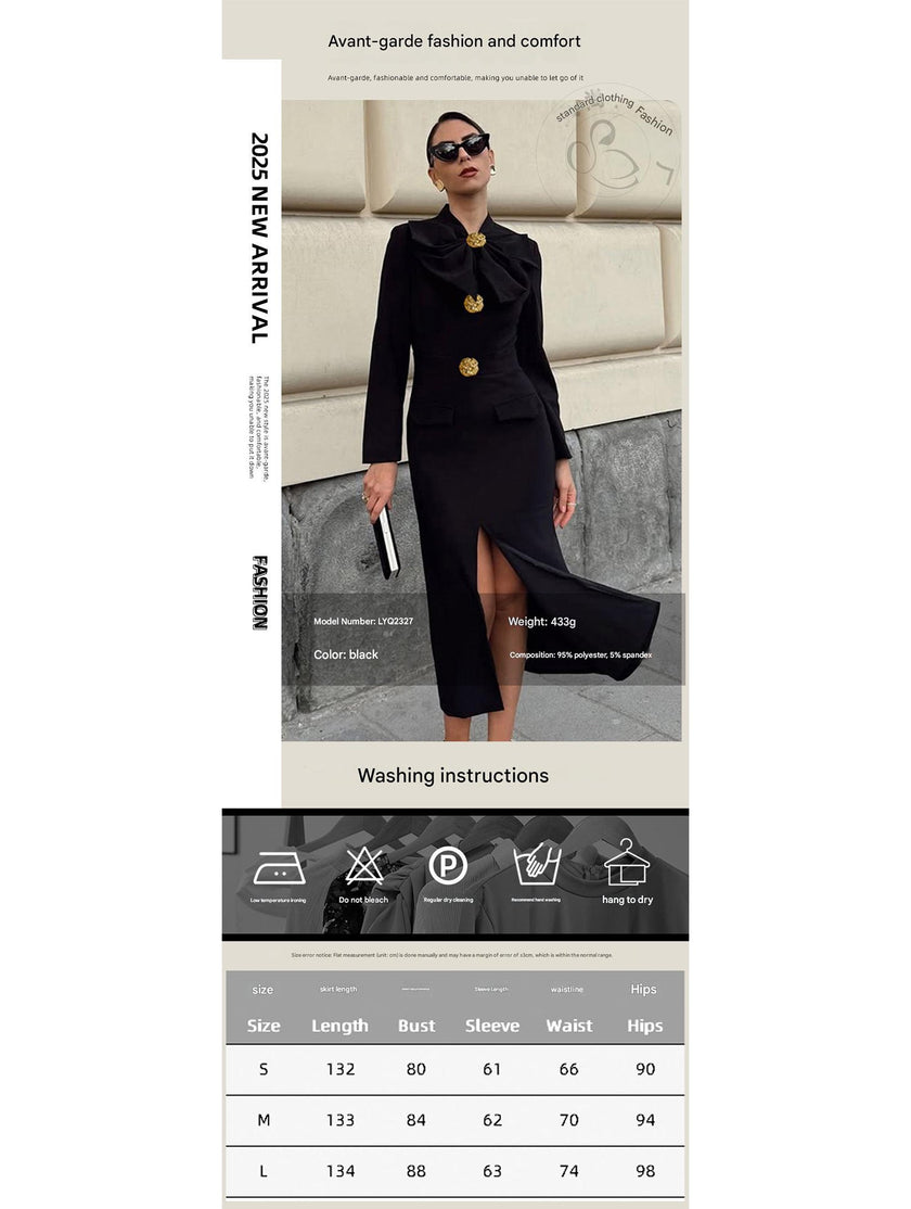 White FJØRNA V-neck bow waist-cinching dress with elegant design, showcasing a flattering fit and stylish silhouette.