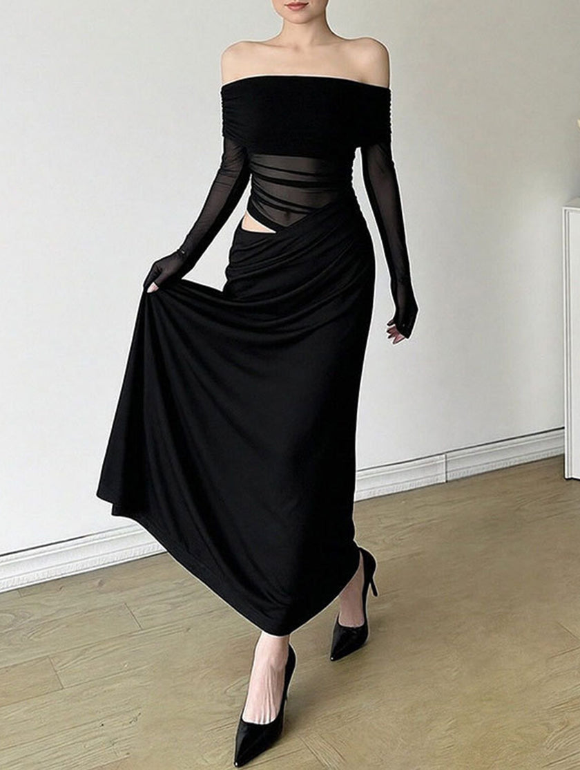 Elegant French-style slim-fit dress in white by FJØRNA, featuring a sleek silhouette and sophisticated design.