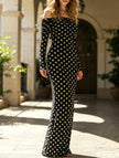 Elegant white polka dot dress by FJØRNA featuring a sexy, sophisticated design perfect for stylish occasions.
