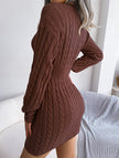 White cable-knit waist-hugging hip dress by FJØRNA featuring a stylish, fitted design perfect for fashionable looks.