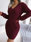 White cable-knit waist-hugging hip dress by FJØRNA, featuring a stylish and fitted design perfect for fashionable occasions.