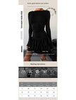 White waist cinched ruffle long sleeve work dress by FJØRNA, featuring a flattering silhouette and elegant ruffle details.