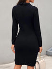 FJØRNA slim-fit purple fake two professional dress, stylish and tailored for a sophisticated look, shown on a model.