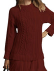 White cable knit chiffon patchwork mini dress by FJØRNA featuring a cozy, textured knit and stylish patchwork design.