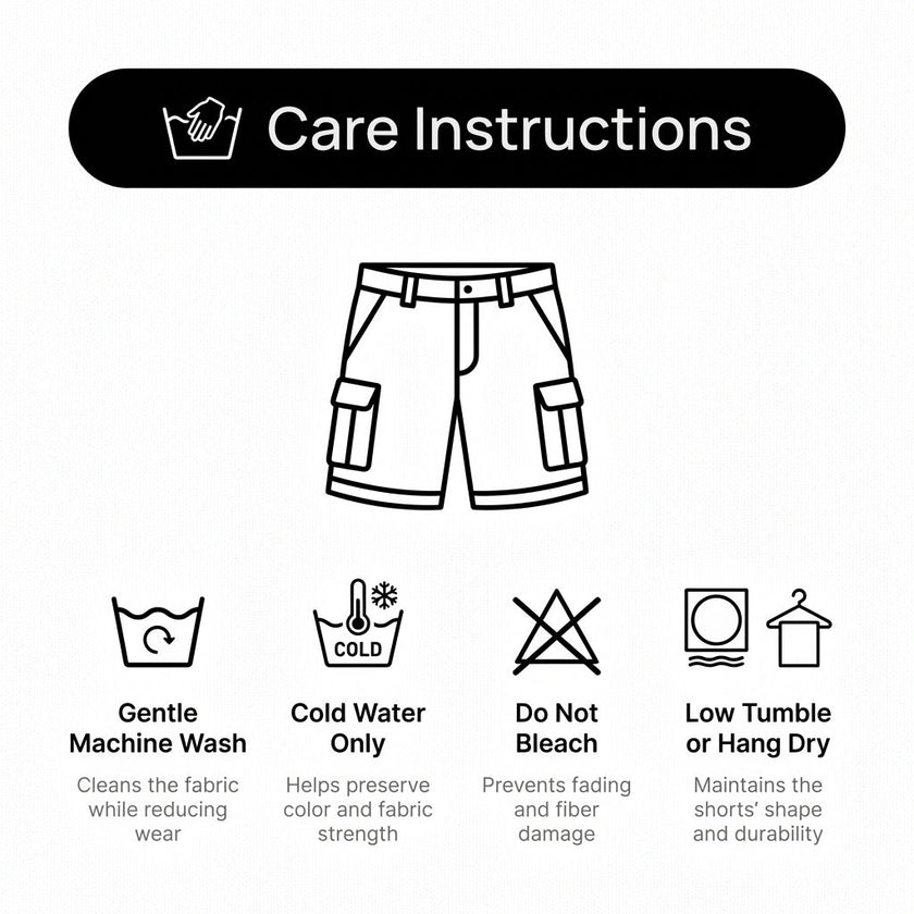 Men's outdoor performance cargo shorts by FJØRNA with zippered pockets and comfortable fit, suitable for active outdoor activities.