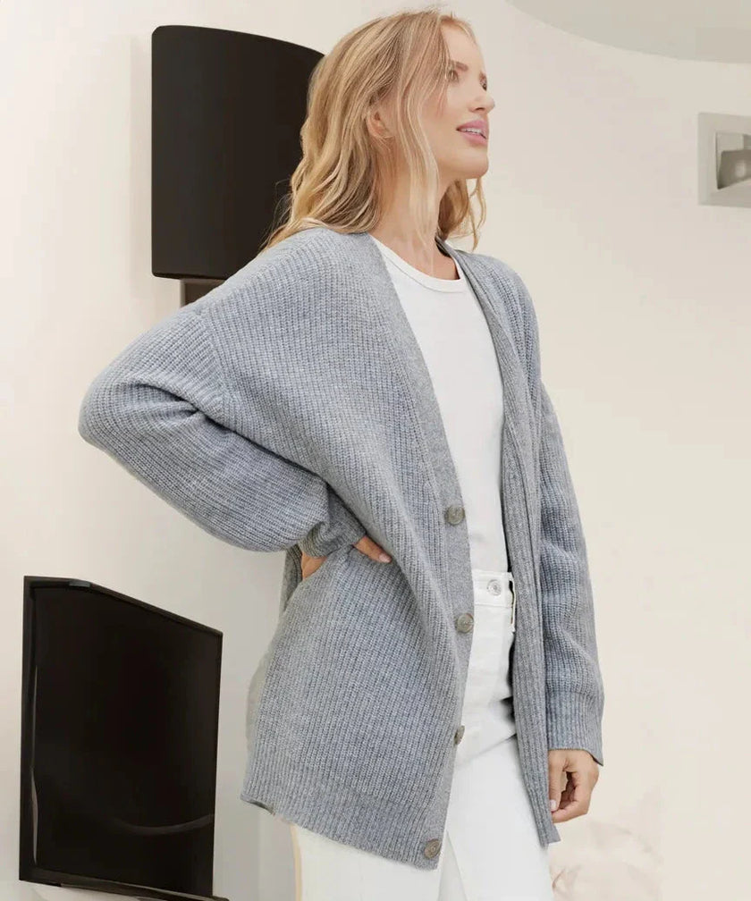 Cozy Cardigan Sweater with Stand Collar - 10