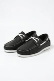FJØRNA men's boat shoes with PU upper, nautical design, casual style, showing side view and detailed stitching.