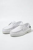 FJØRNA men's boat shoes with PU upper, nautical design, smart casual style, shown in a refined spring beige color.