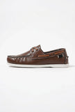 Men's boat shoes by FJØRNA with a PU upper, nautical style, perfect for smart casual wear, shown in a refined spring design.
