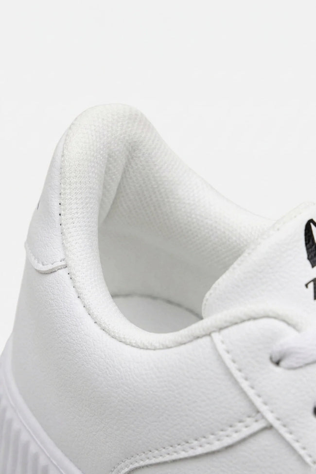 White men's walking shoes by FJØRNA featuring breathable, flexible, and cushioned design with casual sneaker style.