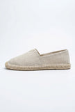 FJØRNA men's linen espadrille shoes, slip-on lightweight summer shoes with breathable fabric and casual style.
