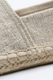 Men's linen espadrille shoes by FJØRNA, slip-on lightweight summer shoes with a casual, breathable design and neutral color.