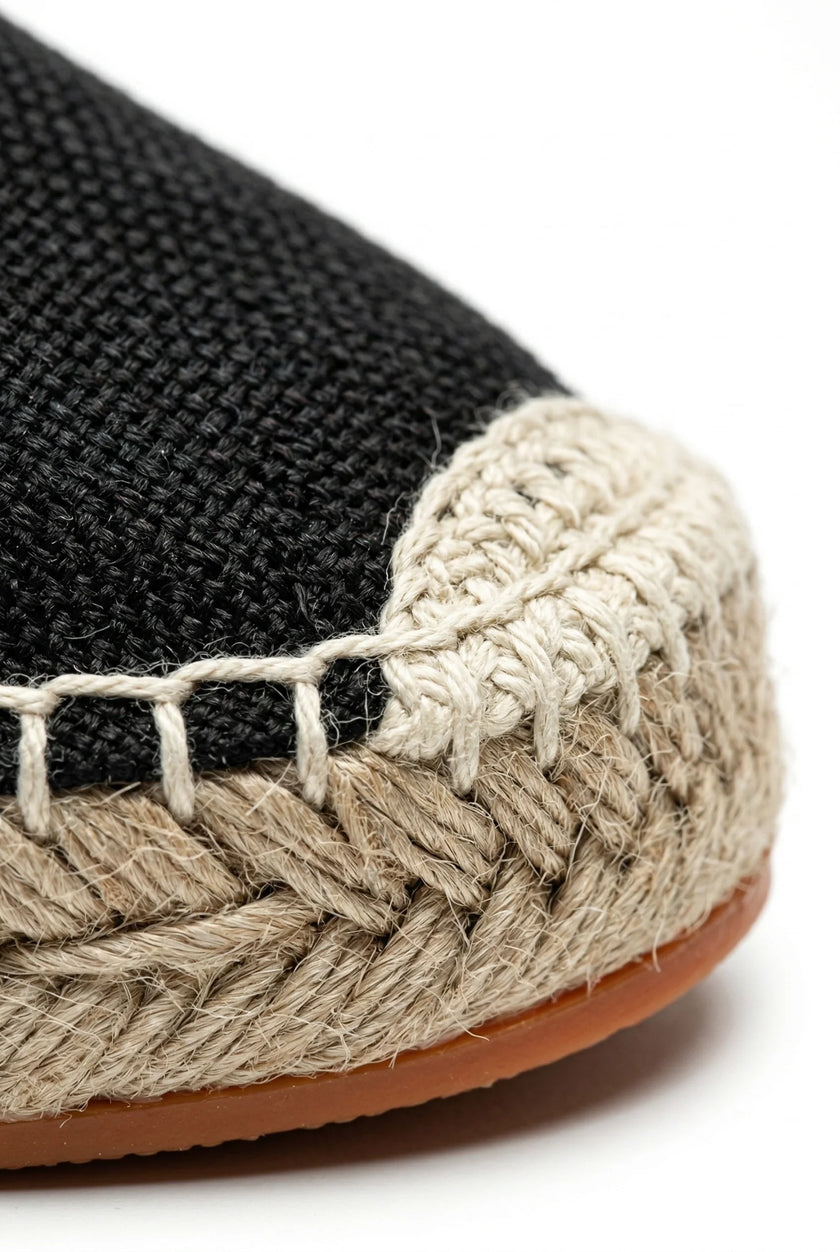 Men's linen espadrille shoes by FJØRNA, slip-on lightweight summer footwear with natural fabric and casual style.
