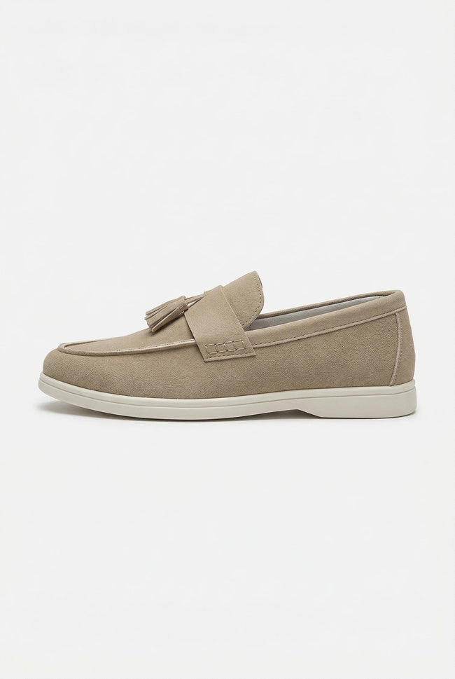 Men's slip-on loafers by FJØRNA with PU finish, showcasing smart casual shoes with a sleek, comfortable design.