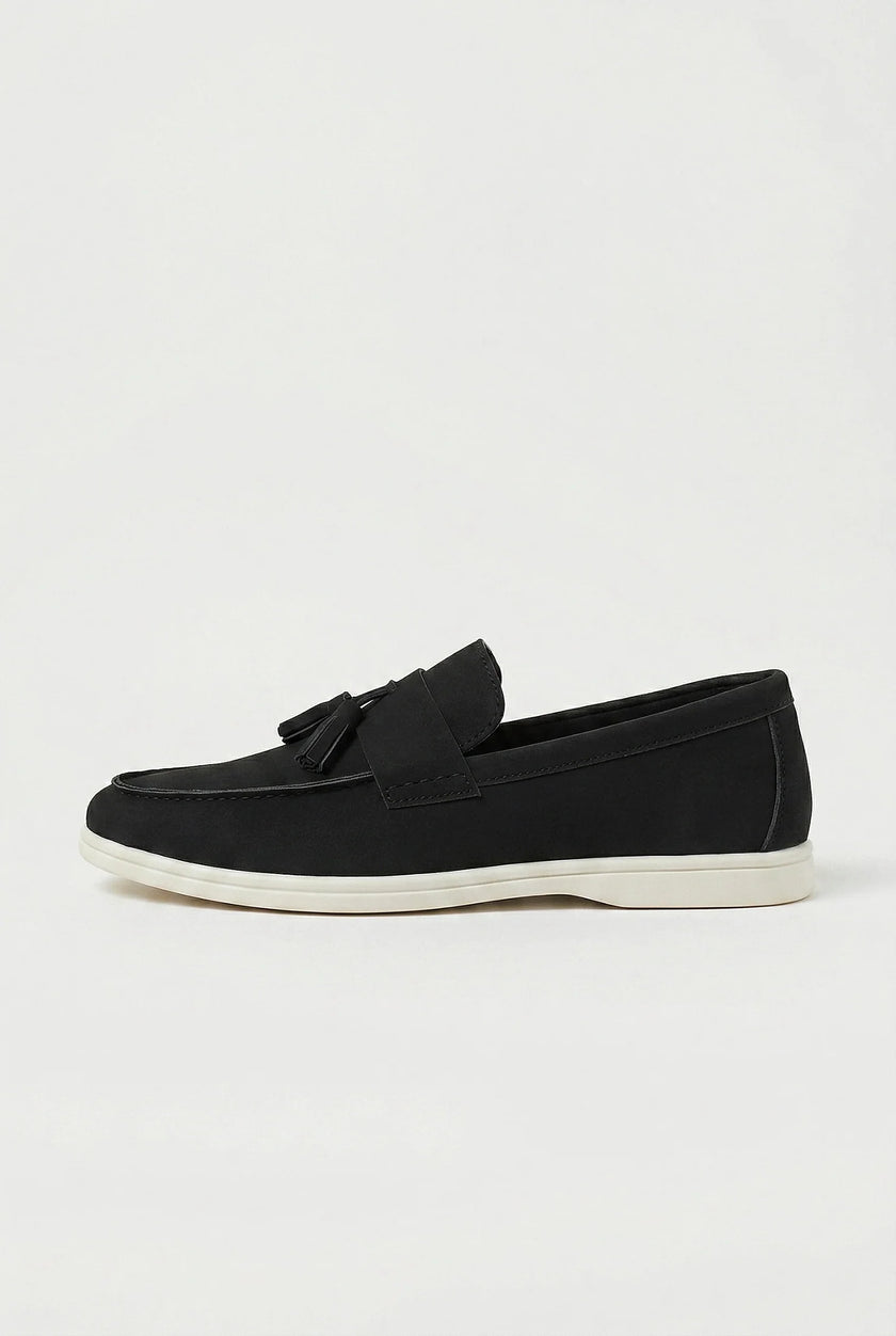 FJØRNA men's slip-on loafers with PU finish, smart casual shoes shown from a side angle on a neutral background.