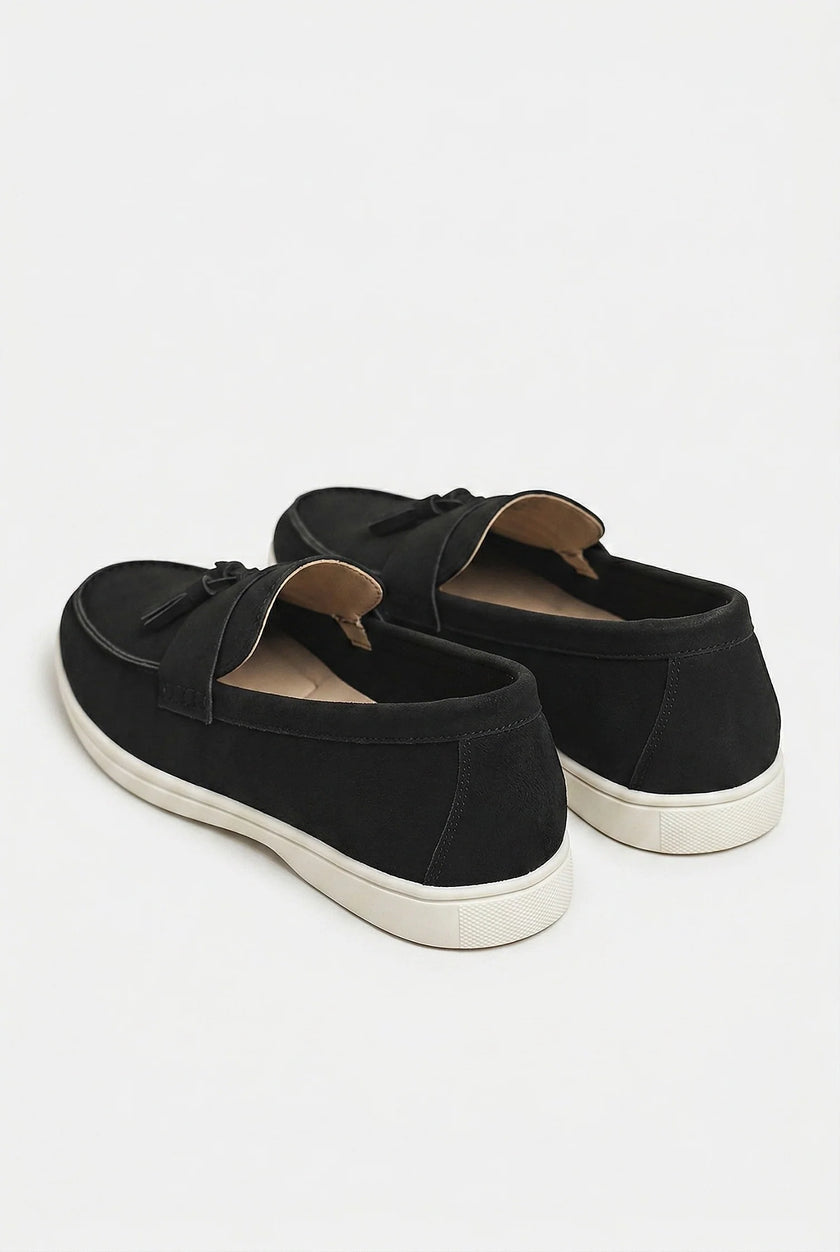 Men's slip-on loafers by FJØRNA in PU finish, smart casual shoes with sleek design and comfortable fit.