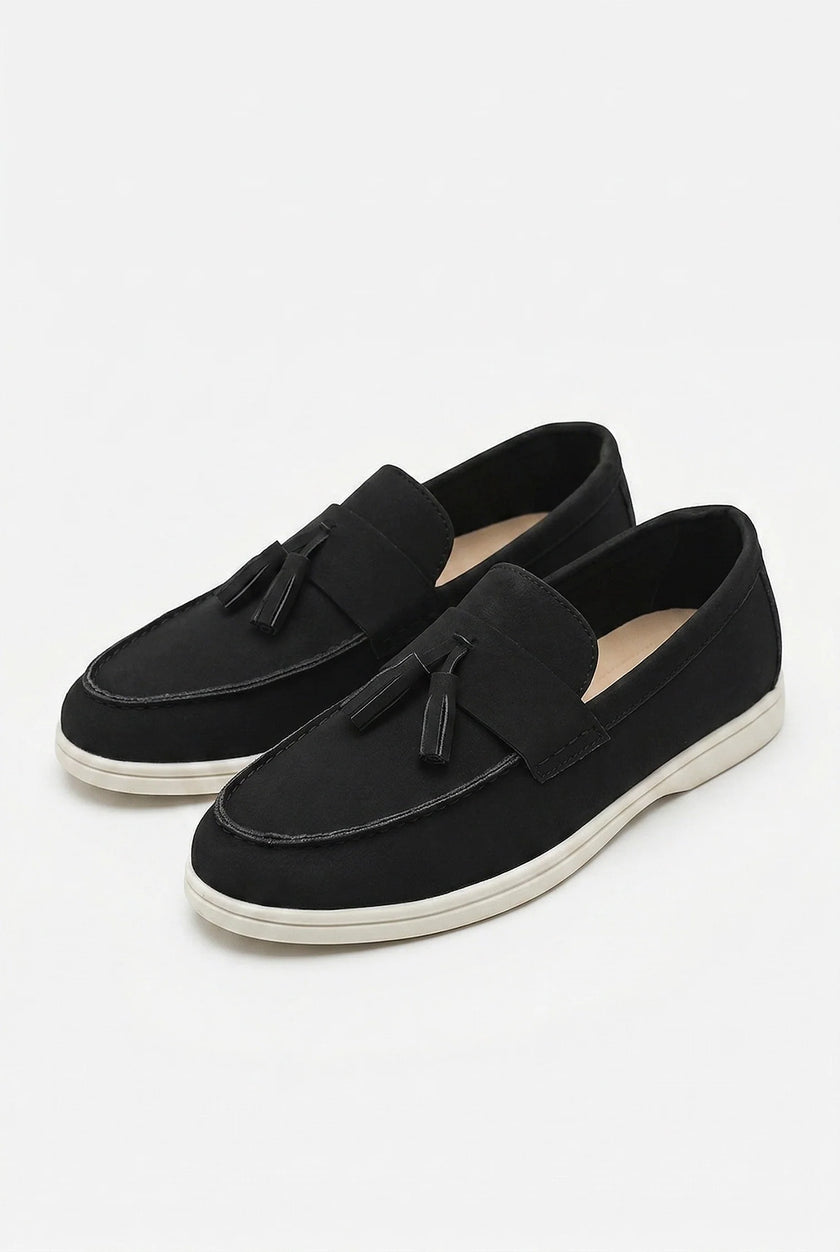 FJØRNA men's slip-on loafers with PU finish, smart casual shoes, shown in a side view with sleek design and comfortable fit