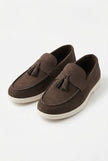 Men's slip-on loafers by FJØRNA with a PU finish, featuring a sleek casual design and comfortable fit.
