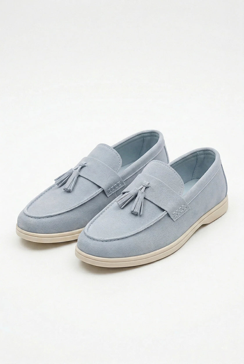 Men's slip-on loafers by FJØRNA with a PU finish, featuring a sleek smart casual design and comfortable fit.