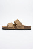 Men's FJØRNA two-strap summer sandals with adjustable straps and cushioned memory foam midsole, ideal for comfortable wear.