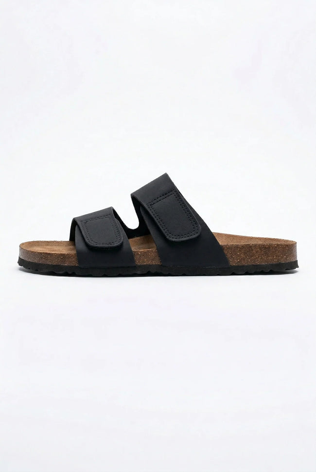 FJØRNA men's two-strap summer sandals with adjustable straps and memory foam midsole, designed for comfortable walking.