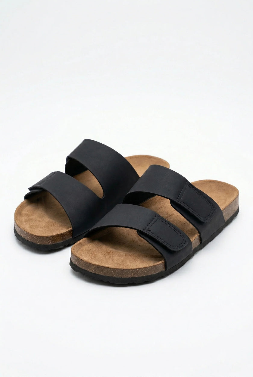 FJØRNA men's two-strap summer sandals with adjustable straps and memory foam midsole for comfort.