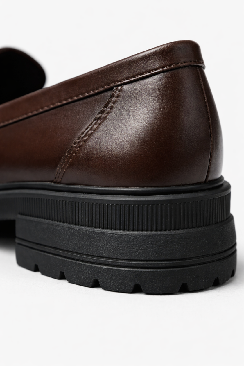 FJØRNA women's chunky loafers with block sole, platform design, perfect for spring, stylish and comfortable footwear.