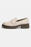 FJØRNA women's chunky loafers with block sole and platform, perfect for spring, shown in a stylish, neutral tone.