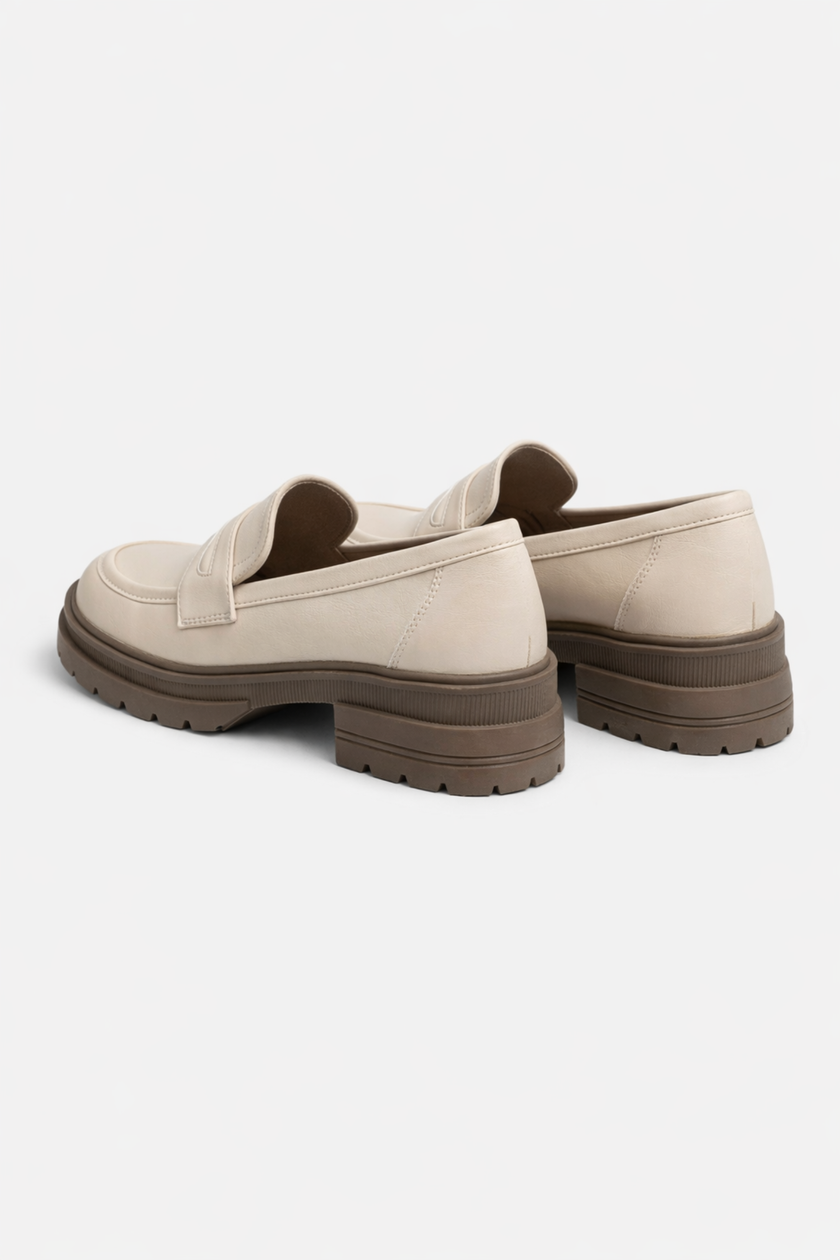 FJØRNA women's chunky loafers with block sole and platform design, perfect for spring, showing stylish slip-on shoes.