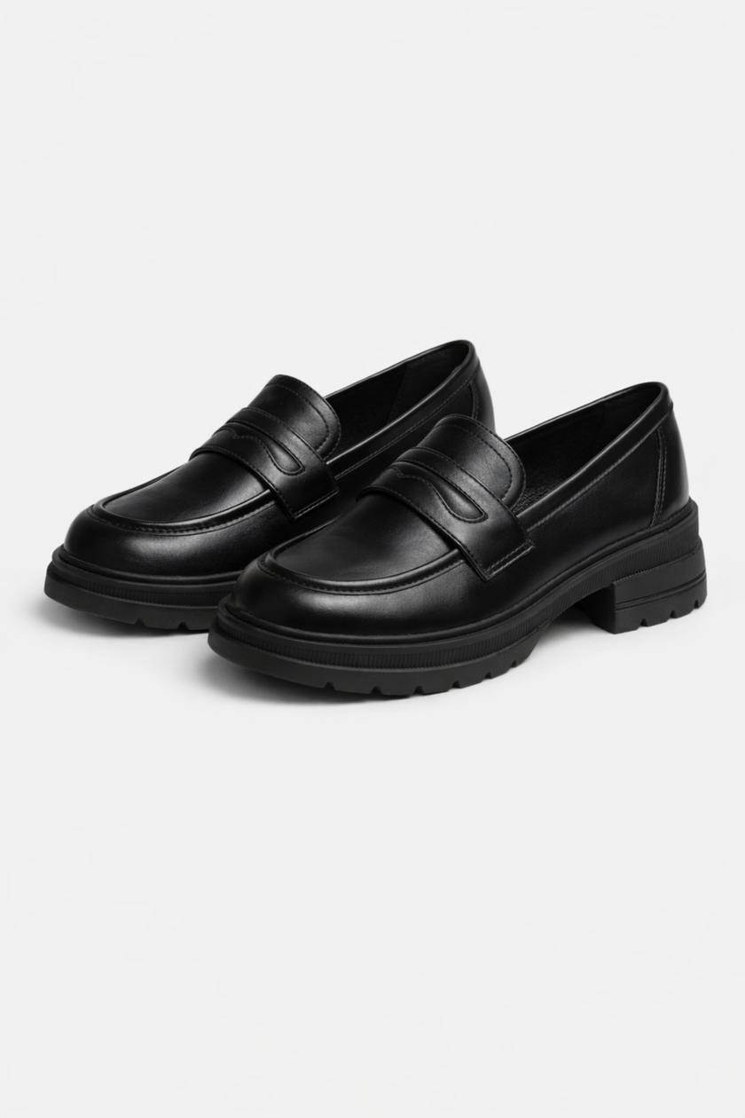 FJØRNA women's chunky loafers with block sole and platform design, perfect for spring, showcasing stylish footwear for women.