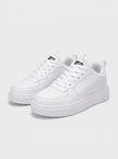 FJØRNA men's white lace-up trainers with casual style, featuring clean design and comfortable shoes for everyday wear.