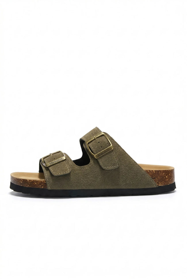 FJØRNA men's adjustable strap casual summer sandals with durable soles, shown in a close-up shot highlighting the sandal's design.