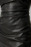 FJØRNA sleeveless leather maxi dress for women, slim fit with high waist, elegant long dress suitable for stylish occasions.