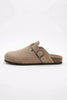 FJØRNA women's slip-on suede clogs in refined suede, designed for spring comfort and casual wear.