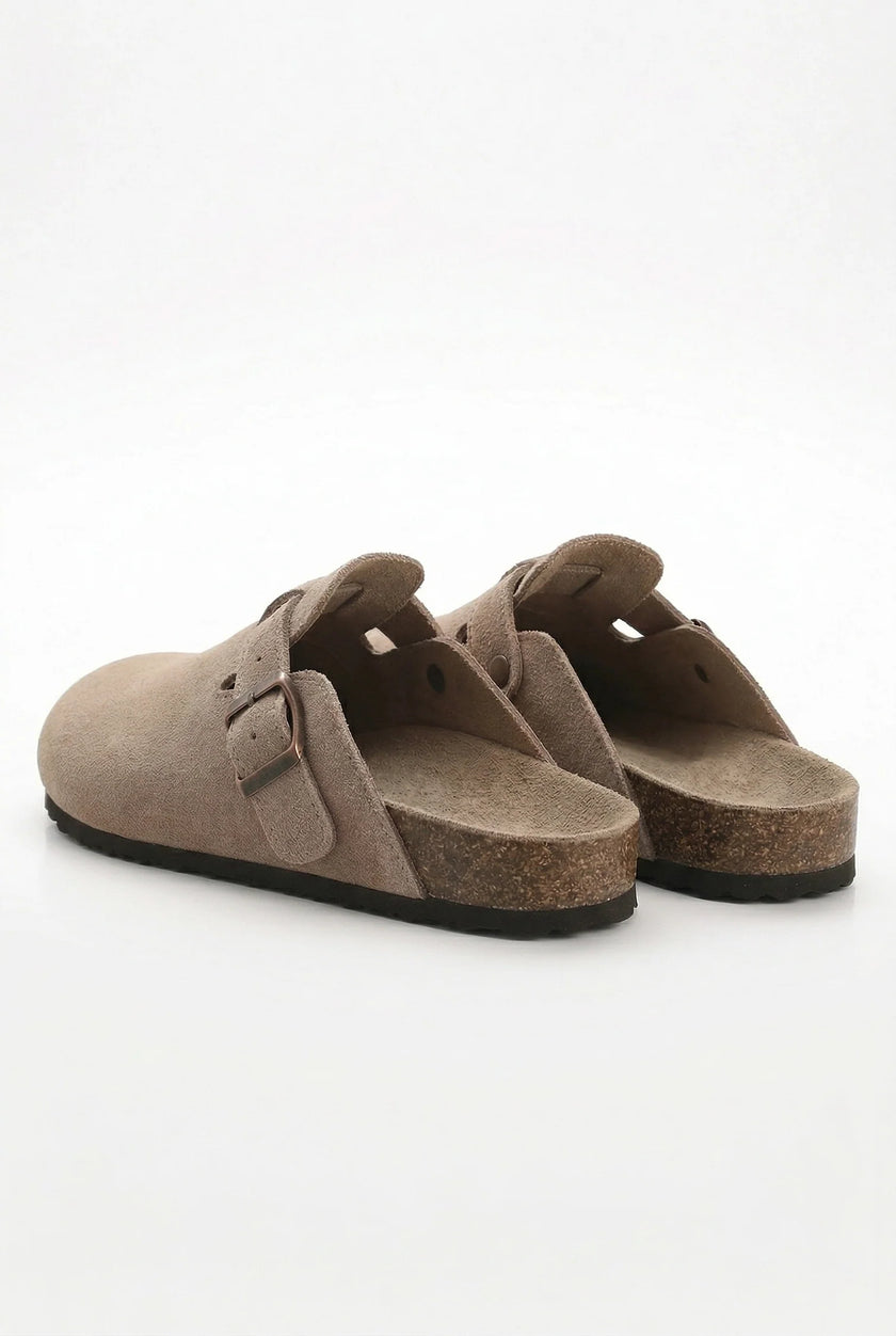 FJØRNA women's slip-on suede clogs, spring casual shoes with comfortable, refined suede design and easy wear.