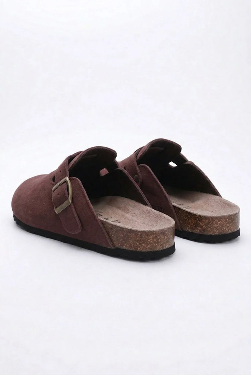 FJØRNA women's suede slip-on clogs, spring casual shoes featuring comfortable, refined suede design, ideal for everyday wear.