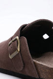FJØRNA women's slip-on suede clogs, comfortable spring casual shoes with refined suede finish, ideal for everyday wear.