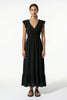 Black FJØRNA women's midi dress with flowing sleeveless design, perfect for elegant everyday wear.