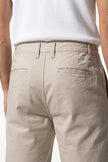 Men's cotton chino shorts by FJØRNA in champagne, tailored summer casual pants with a clean, relaxed fit and smooth fabric.