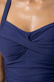 FJØRNA women's sleeveless tankini co-ord dress in purplish blue, perfect for summer beachwear and stylish beach outings.