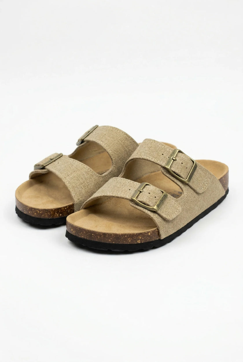 FJØRNA men's adjustable casual slip-on summer sandals with open toe and cushioned sole, ideal for indoor and outdoor wear.