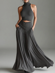 Charcoal Knit Turtleneck Mini Dress | Evening Dress