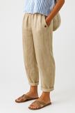 FJØRNA lightweight summer women's trousers with straight leg design, breathable fabric, and practical pockets.