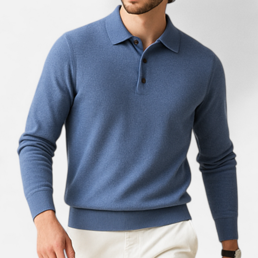 Merino Wool Polo Sweater - 3
