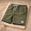 Men's FJØRNA corduroy shorts with drawstring waist, casual style, shown in a relaxed fit with front pockets.